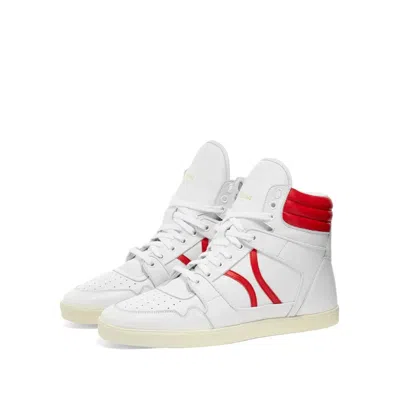 Celine White Lamb Leather High Top Men's Sneakers In White