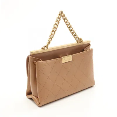Pre-owned Chanel Beige Leather Shoulder Bag () In Sand
