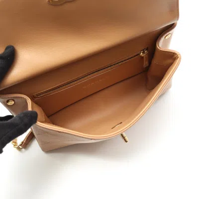 Pre-owned Chanel Beige Leather Shoulder Bag () In Sand