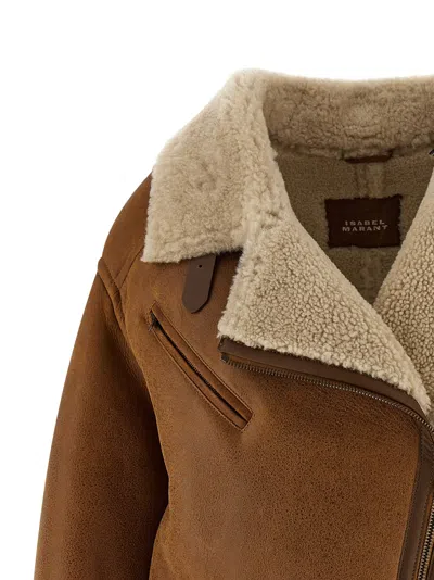 Isabel Marant Shearling Zip-fastening Jacket In Brown