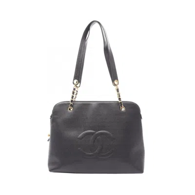 Pre-owned Chanel Black Leather Tote Bag ()