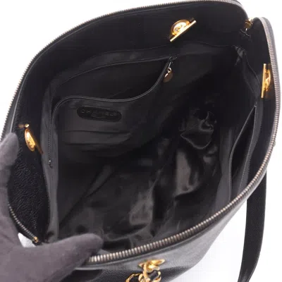 Pre-owned Chanel Black Leather Tote Bag ()