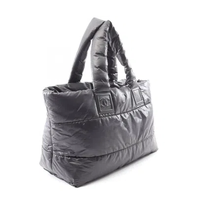 Pre-owned Chanel Black Nylon Leather Tote Bag ()