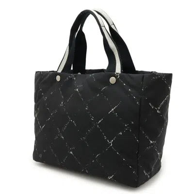 Pre-owned Chanel Black Red Color Nylon Shoulder Bag Tote Bag () In Multi