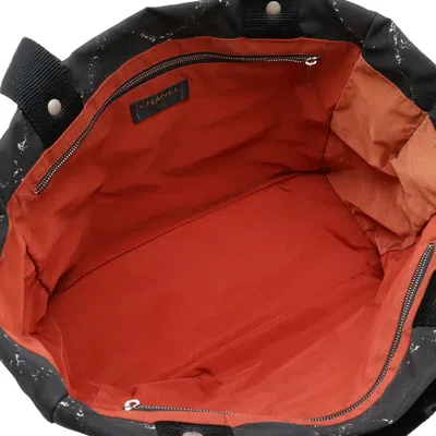 Pre-owned Chanel Black Red Color Nylon Shoulder Bag Tote Bag () In Multi