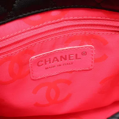 Pre-owned Chanel Black White Leather Tote Bag () In Multi