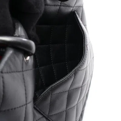 Pre-owned Chanel Black White Leather Tote Bag () In Multi