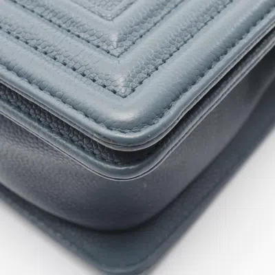 Pre-owned Chanel Blue Grained Calfskin Shoulder Bag ()