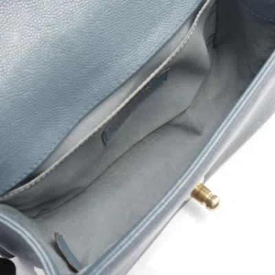Pre-owned Chanel Blue Grained Calfskin Shoulder Bag ()