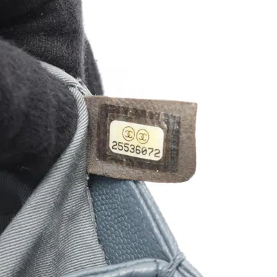 Pre-owned Chanel Blue Grained Calfskin Shoulder Bag ()