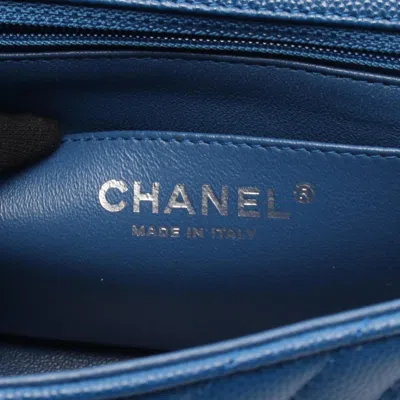 Pre-owned Chanel Blue Grained Calfskin Shoulder Bag ()