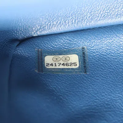 Pre-owned Chanel Blue Grained Calfskin Shoulder Bag ()