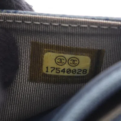 Pre-owned Chanel Blue Grained Calfskin Shoulder Bag ()