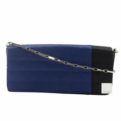 Pre-owned Chanel Blue Satin Shoulder Bag ()