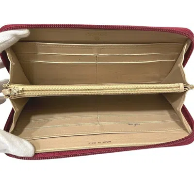 Pre-owned Chanel Camellia Rose Pink Leather Long Wallet (bi-fold) ()