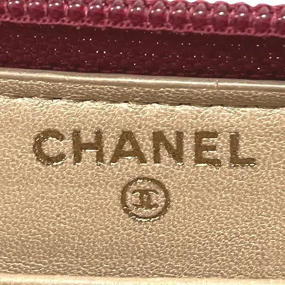 Pre-owned Chanel Camellia Rose Pink Leather Long Wallet (bi-fold) ()
