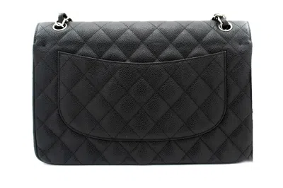 Pre-owned Chanel Double Flap Black Leather Shoulder Bag ()