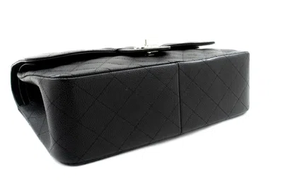 Pre-owned Chanel Double Flap Black Leather Shoulder Bag ()