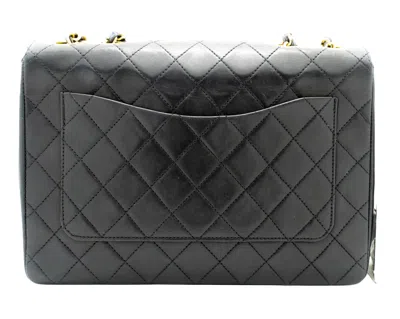 Pre-owned Chanel Flap Bag Black Leather Shoulder Bag ()