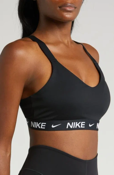 Nike Indy Medium Support Padded Adjustable Sports Bra In Black
