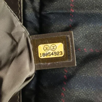 Pre-owned Chanel Green Khaki Multi-color Nylon Leather Tote Bag ()