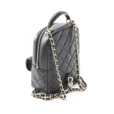 Pre-owned Chanel Matelasse Black Grained Calfskin Backpack ()