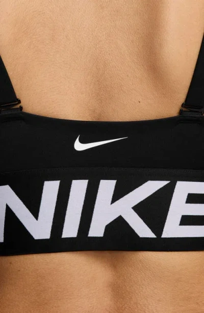 Nike Pro Indy Plunge Medium-support Padded Sports Bra In Black