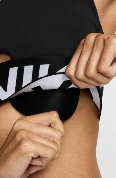 Nike Pro Indy Plunge Medium-support Padded Sports Bra In Black