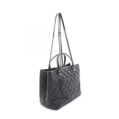 Pre-owned Chanel Matelasse Black Leather Tote Bag ()