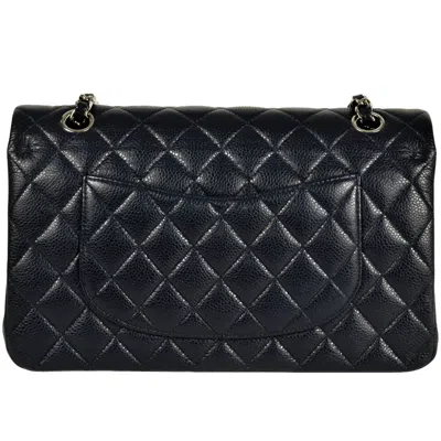 Pre-owned Chanel Matelasse Navy Grained Calfskin Shoulder Bag () In Blue