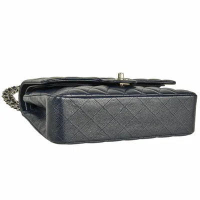 Pre-owned Chanel Matelasse Navy Grained Calfskin Shoulder Bag () In Blue