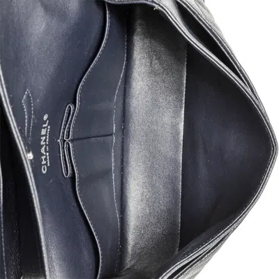 Pre-owned Chanel Matelasse Navy Grained Calfskin Shoulder Bag () In Blue