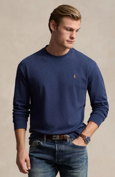 Polo Ralph Lauren Classic Fit Long Sleeve Cotton T-shirt In Blue