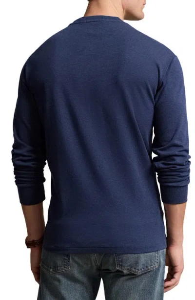 Polo Ralph Lauren Classic Fit Long Sleeve Cotton T-shirt In Blue