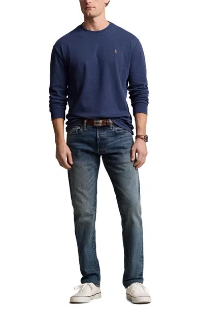 Polo Ralph Lauren Classic Fit Long Sleeve Cotton T-shirt In Blue