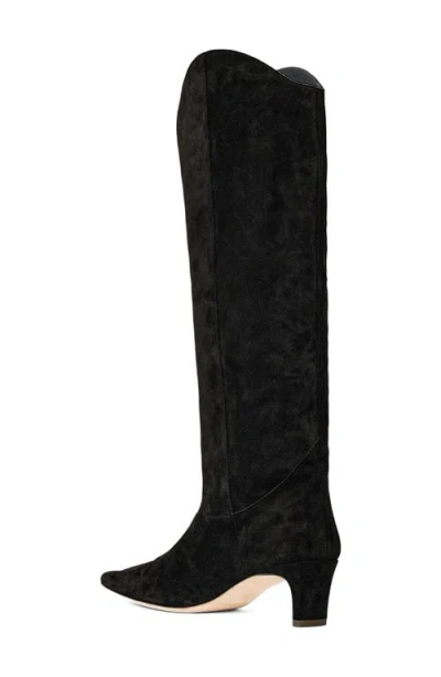 Staud Wally Suede Knee-high Boots In Black