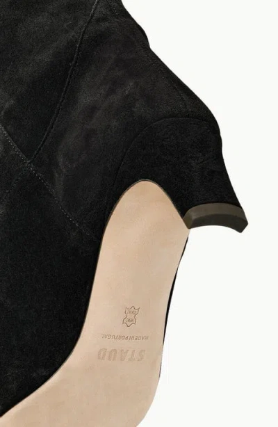Staud Wally Suede Knee-high Boots In Black