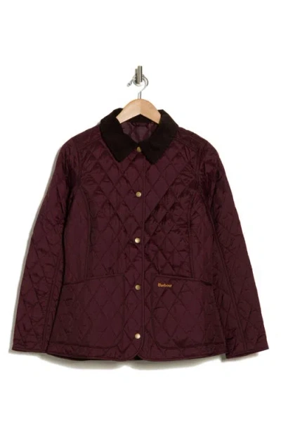 Barbour Annadale Diamond Quilted Jacket In Burgundy