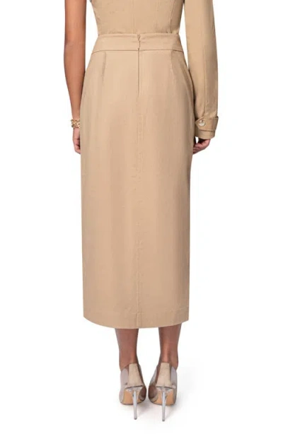 Jluxlabel City Life Tie Waist Cargo Midi Skirt In Brown