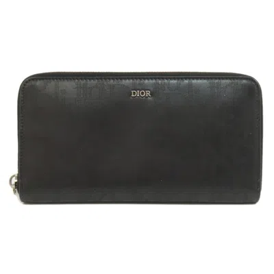Pre-owned Dior Christian  Black Leather Long Wallet (bi-fold) ()