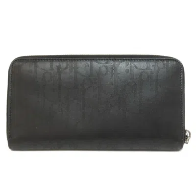 Pre-owned Dior Christian  Black Leather Long Wallet (bi-fold) ()