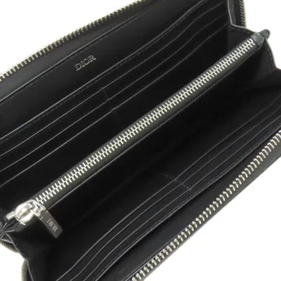Pre-owned Dior Christian  Black Leather Long Wallet (bi-fold) ()