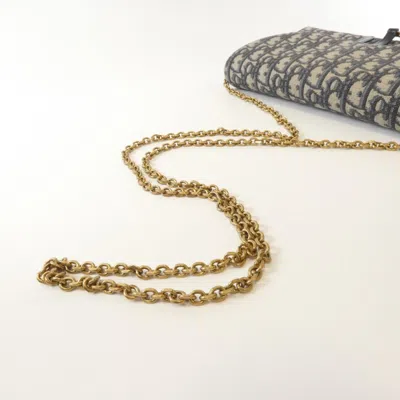 Pre-owned Dior Christian  Blue Canvas Chain/shoulder Wallet ()