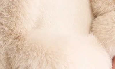 La Fiorentina Faux Fur Trim Ruana In Neutral