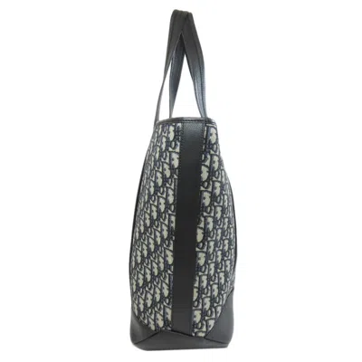 Pre-owned Dior Christian  Navy Canvas Leather Tote Bag () In Blue
