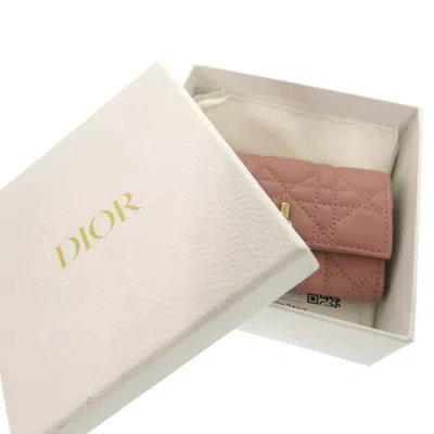 Pre-owned Dior Christian  Pink Leather Wallet (bi-fold) ()