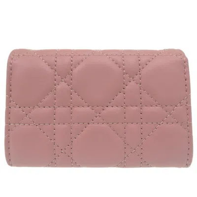 Pre-owned Dior Christian  Pink Leather Wallet (bi-fold) ()