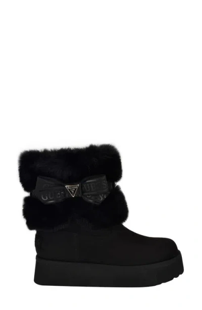 Guess Denla Faux Fur Bootie In Black
