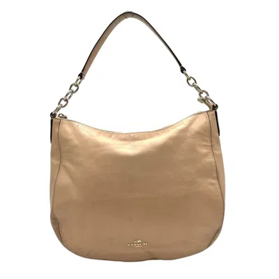 Pre-owned Coach Beige Pink Pink Beige Leather Handbag Shoulder Bag ()