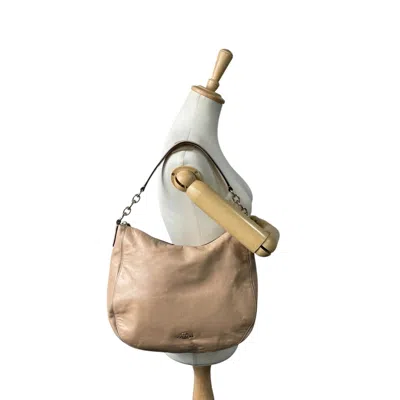 Pre-owned Coach Beige Pink Pink Beige Leather Handbag Shoulder Bag ()